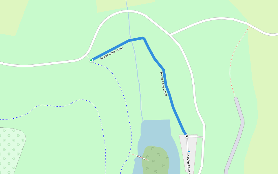 Sevier Lake Loop walking route map in Nashville