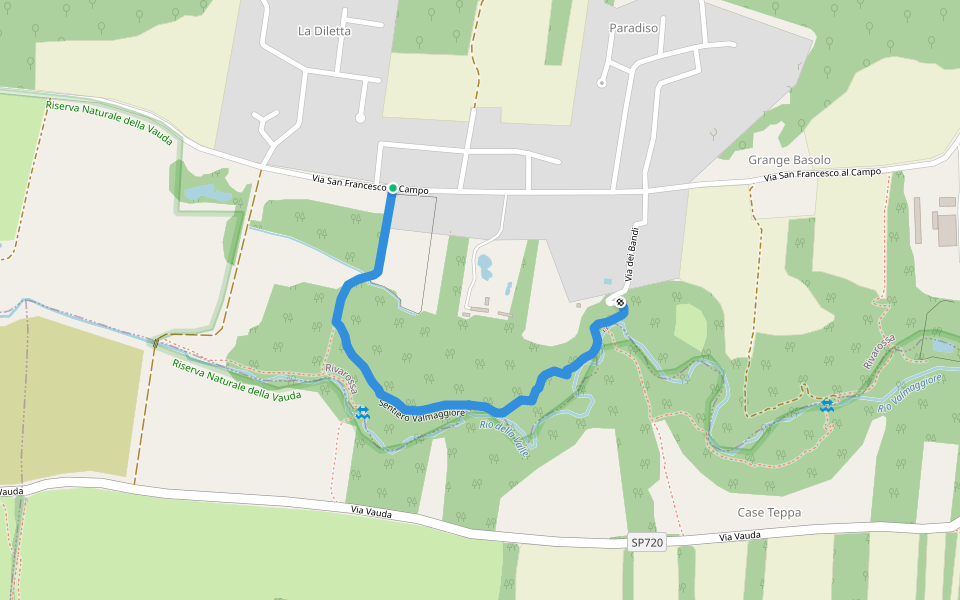 Sentiero Valmaggiore walking route map in Bandi-Diletta-Paradiso