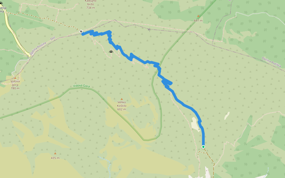 Vela staza (Bol - Vidova Gora) walking route map in Bol