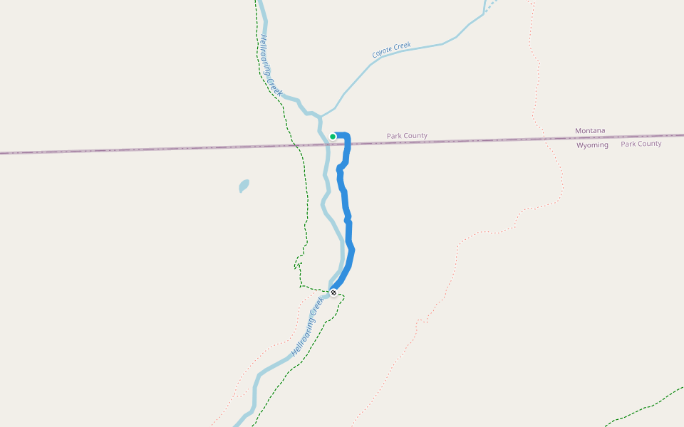 2H8 Campsite Spur Trail walking route map in Gardiner
