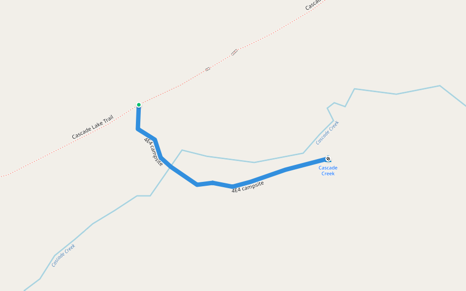 4E4 campsite walking route map in Canyon Junction