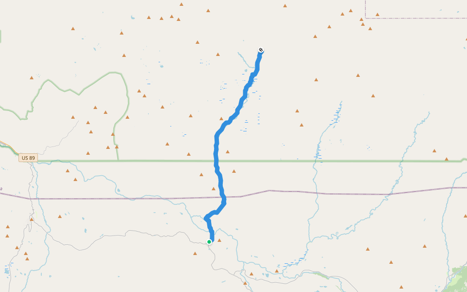 Hellroaring Creek Trail walking route map in Yanceys