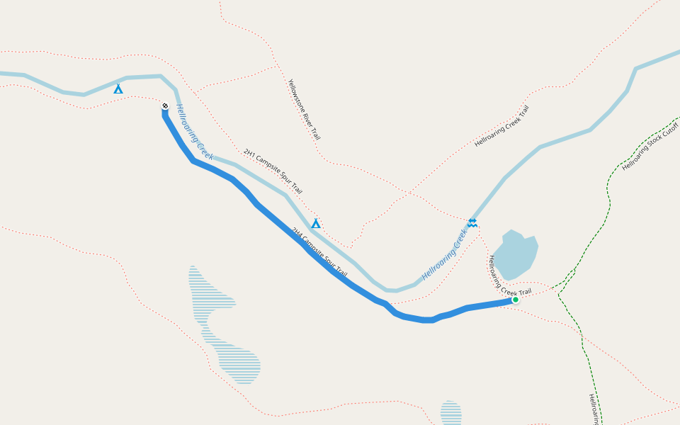 2H4 Campsite Spur Trail walking route map in Yanceys