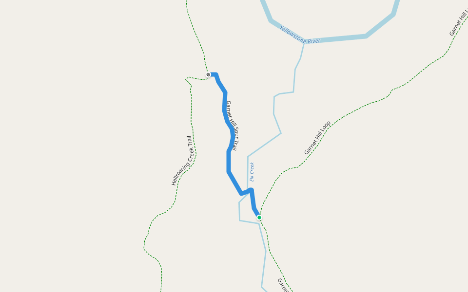 Garnet Hill Spur Trail walking route map in Yanceys