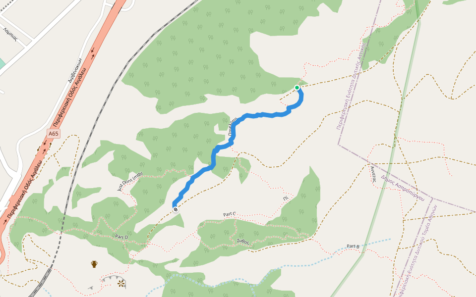 Πηνελόπη walking route map in Aspropyrgos