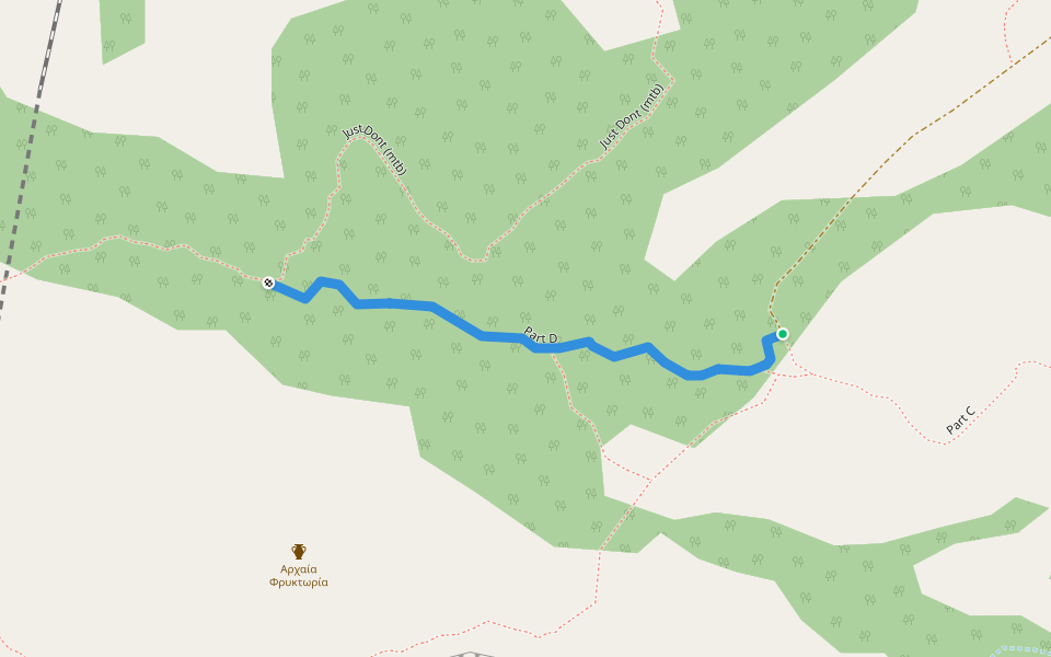 Part D walking route map in Aspropyrgos