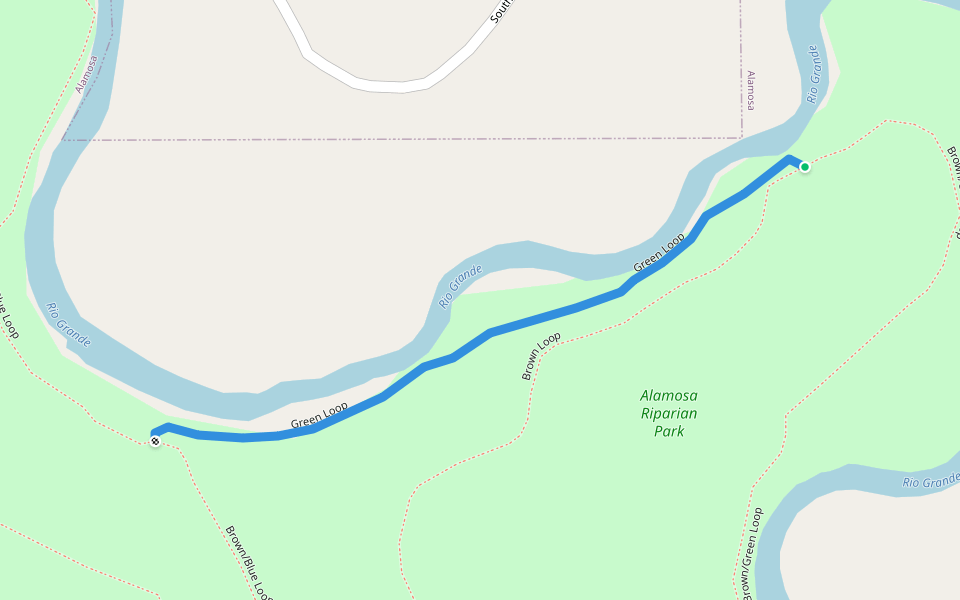Green Loop walking route map in Alamosa