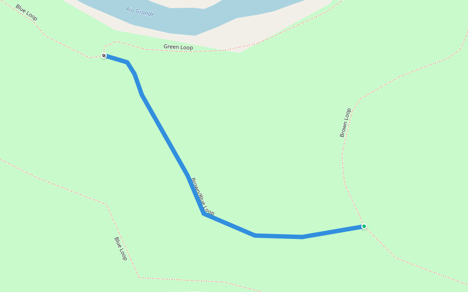 Brown/Blue Loop walking route map in Alamosa