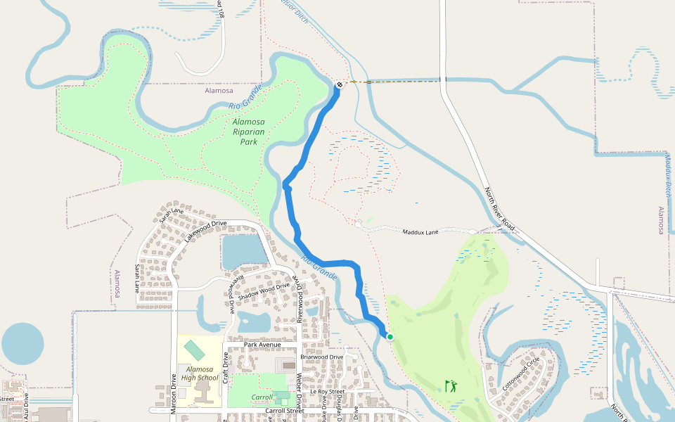 Rio Inspire walking route map in Alamosa