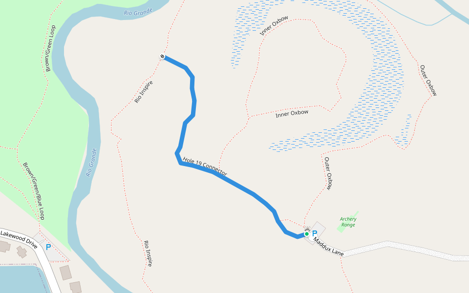 Hole 19 Connector walking route map in Alamosa
