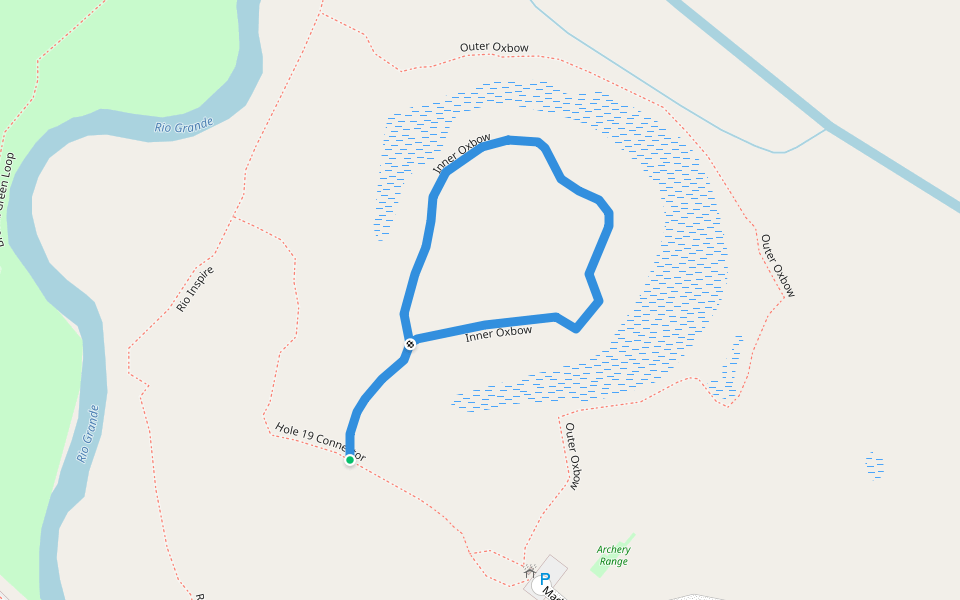 Inner Oxbow walking route map in Alamosa