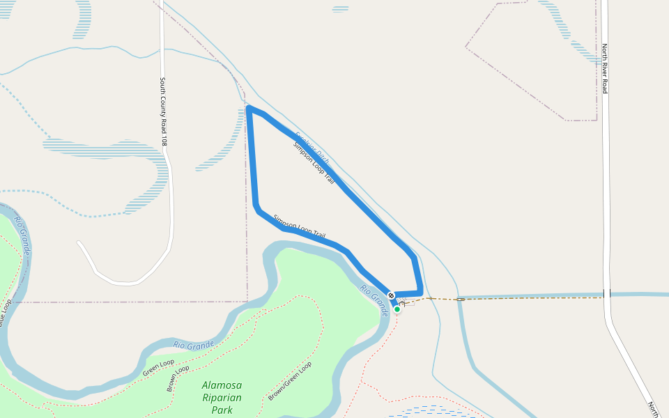 Simpson Loop Trail walking route map in GREAT SAND DUNES NATIONAL MO