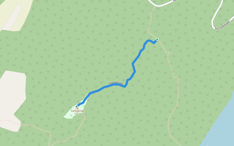 Katlaberget walking route map in Haugland