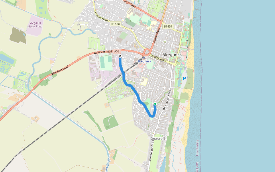 Vine Walk walking route map in Skegness