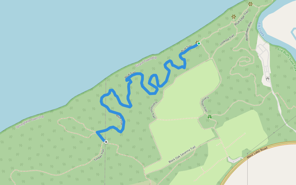 Bluff Trail walking route map in Lake City