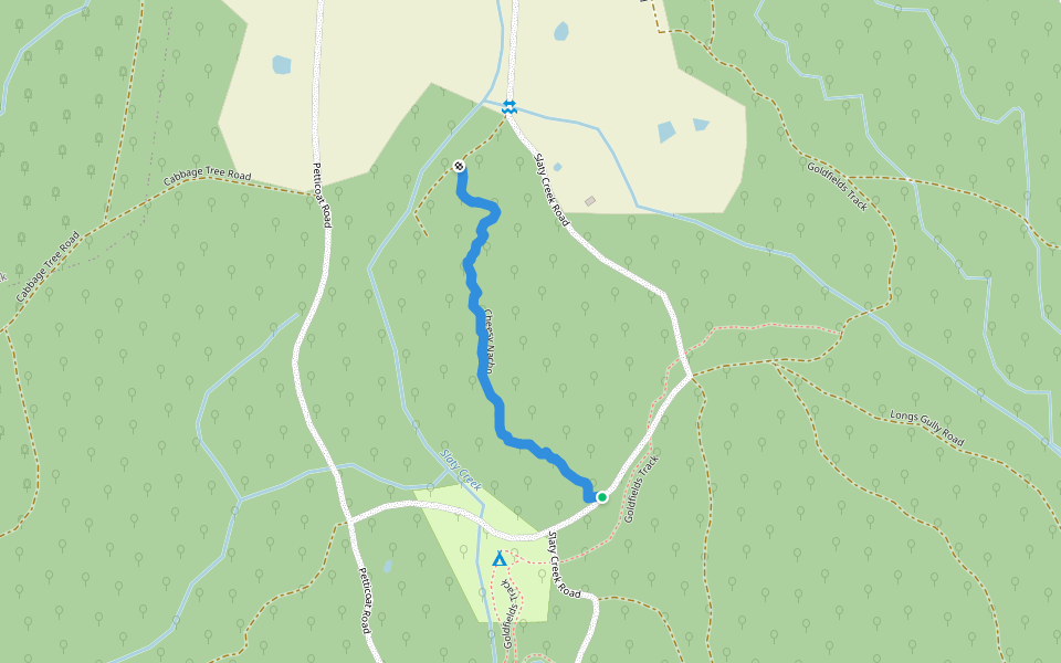 Cheesy Nacho walking route map in Cabbage Tree