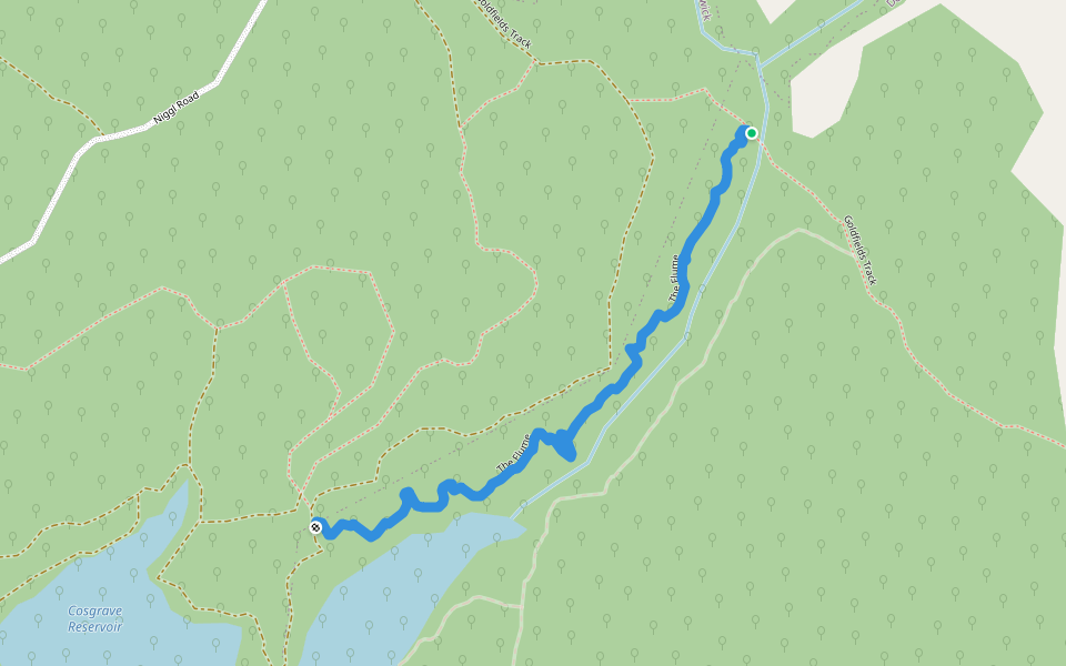 The Flume walking route map in Dean