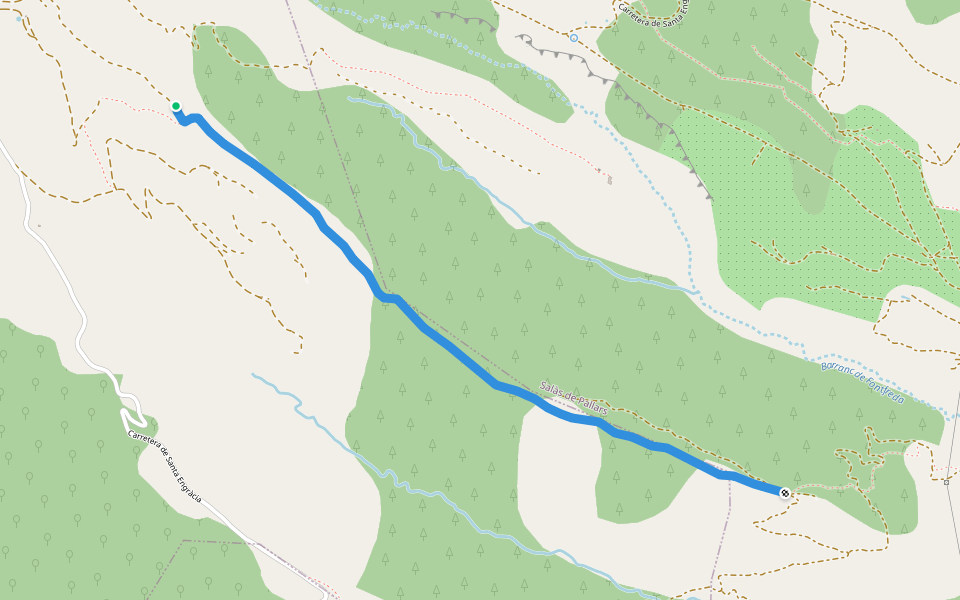 Cresta St. Pere walking route map in Tremp