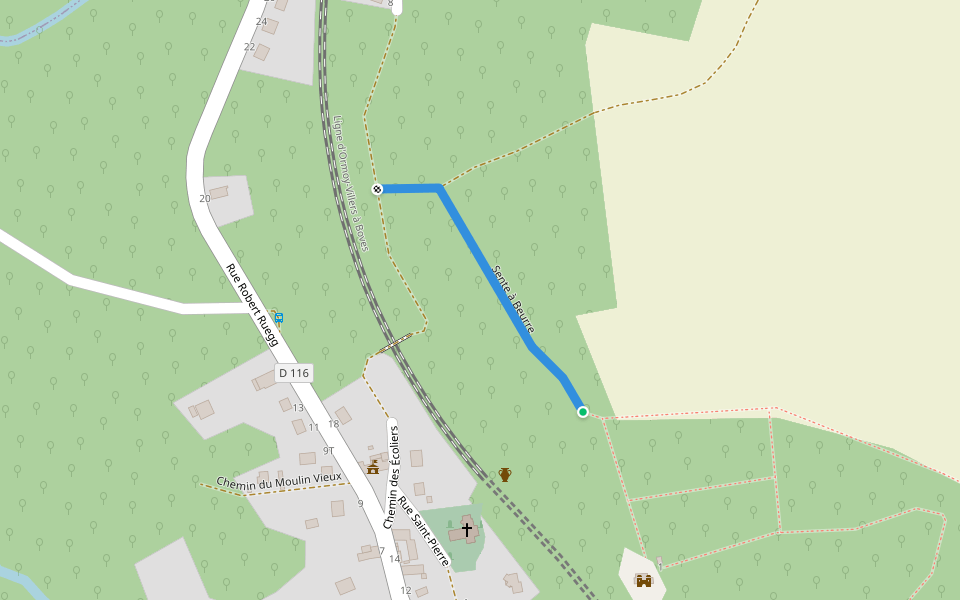Sente à Beurre walking route map in Séry-Magneval