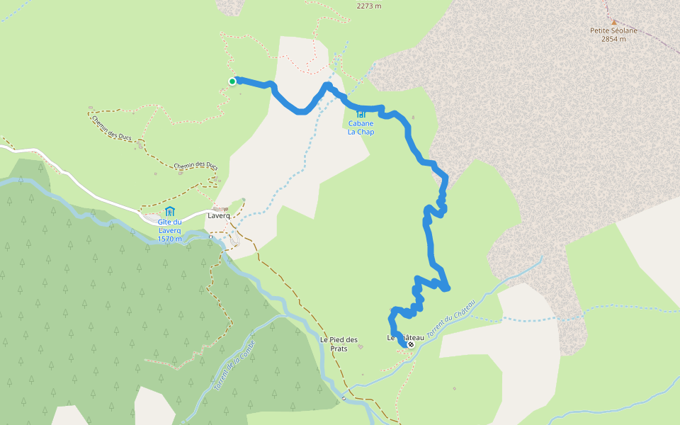 La Chap walking route map in Méolans-Revel