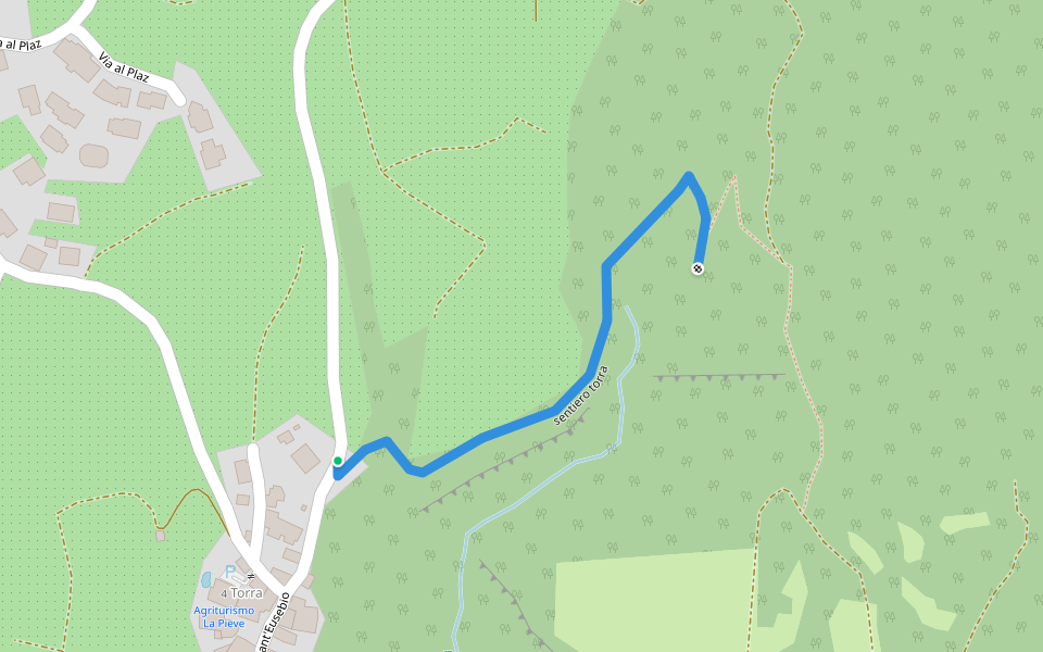 sentiero torra walking route map in Torra