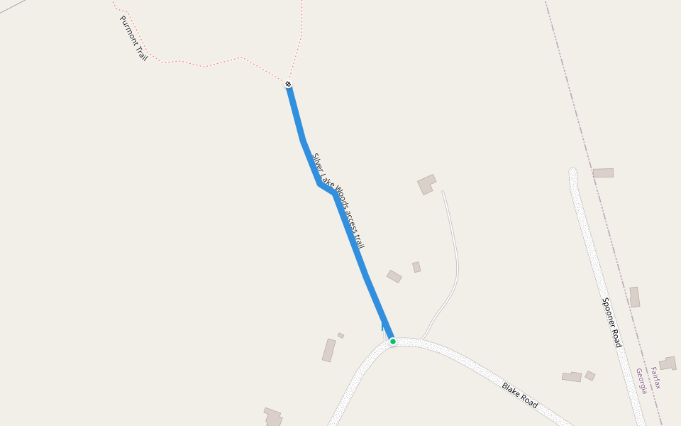 Silver Lake Woods access trail walking route map in Fairfax