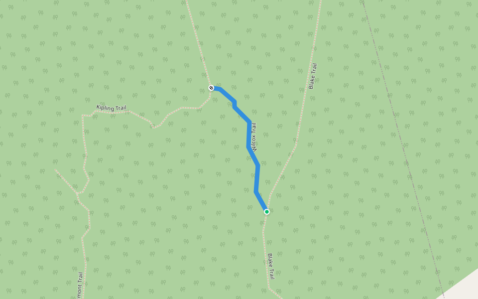 Wilcox Trail walking route map in Fairfax