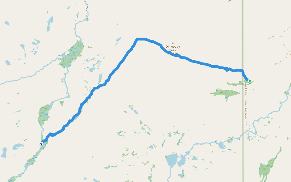Ink Wells Trail walking route map in Crowheart