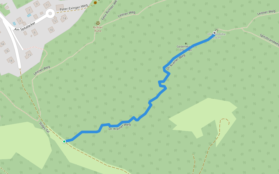 Dr. Krainer Weg walking route map in Lilienfeld