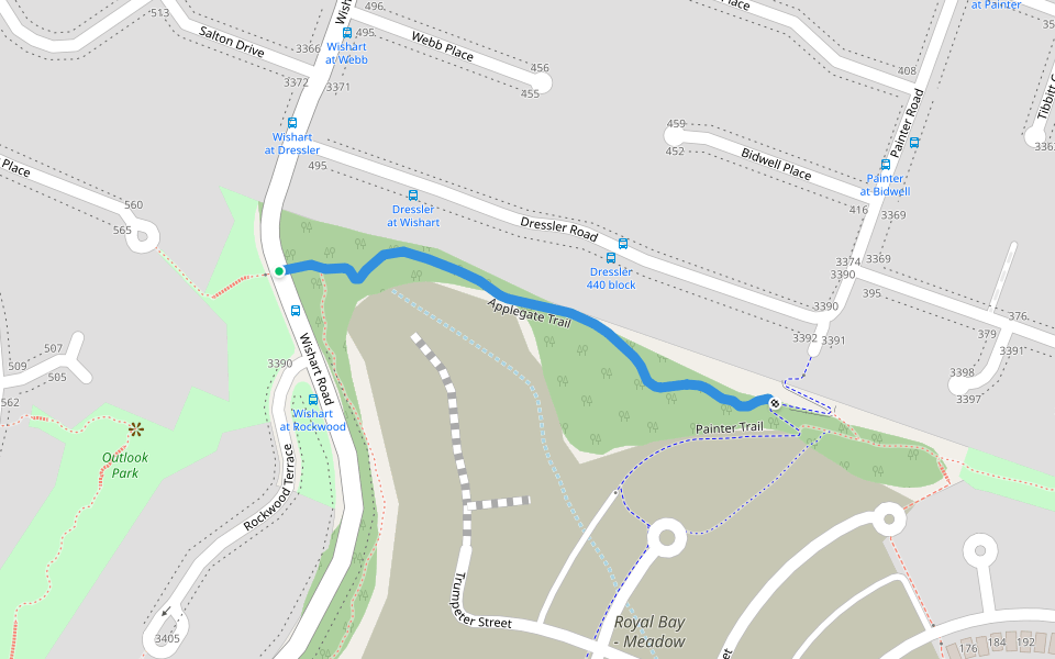 Applegate Trail walking route map in Colwood