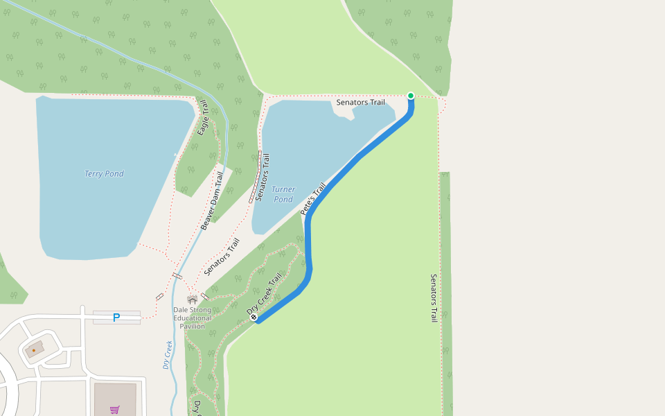 Pete's Trail walking route map in Harvest