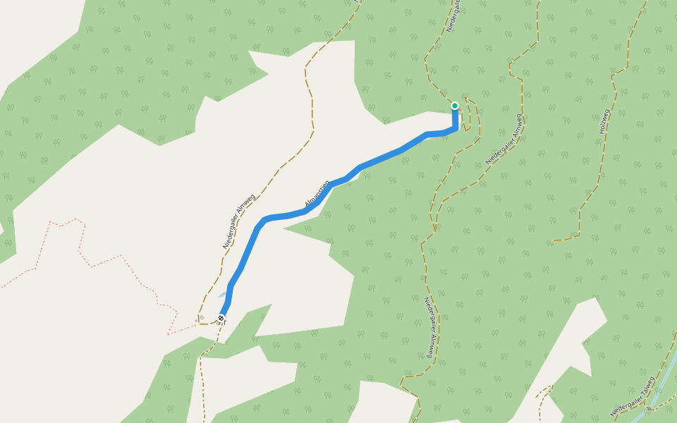 Almanstieg walking route map in Niedergail