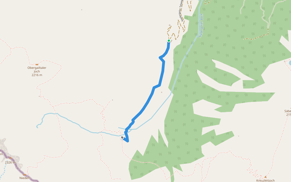 Niedergailer Talweg walking route map in Niedergail
