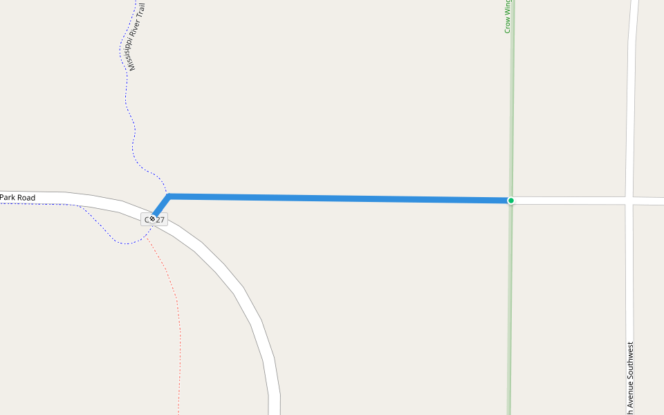 State Park Road walking route map in Brainerd