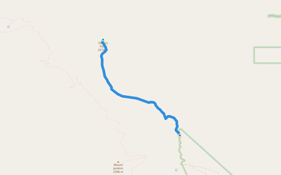 Owens Peak Trail walking route map in Onyx