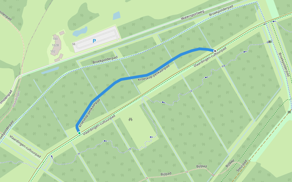 Kroeskop pelikaanpad walking route map in Vlaardingen