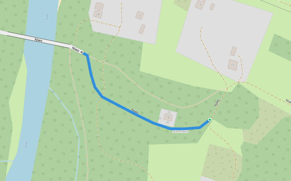 Niwy walking route map in Żywiec