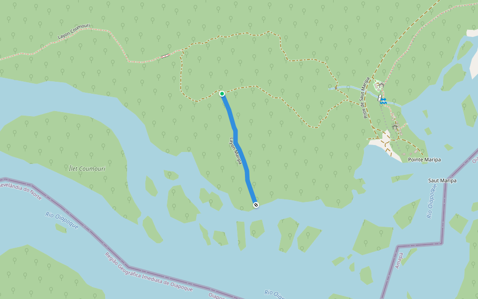 Layon Maripa walking route map in Saint-Georges