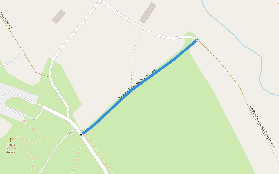 Ice Pond Run Loop Trail (Red) walking route map in Point Marion