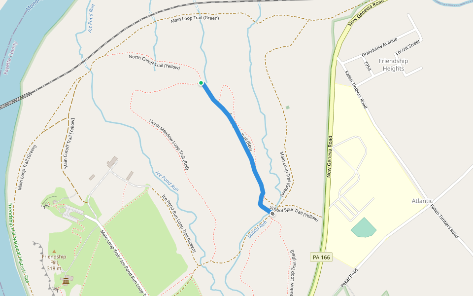 Inner Loop Trail (Red) walking route map in Point Marion