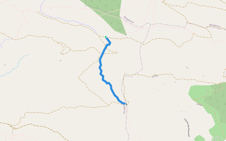 La Piol walking route map in Montferrat