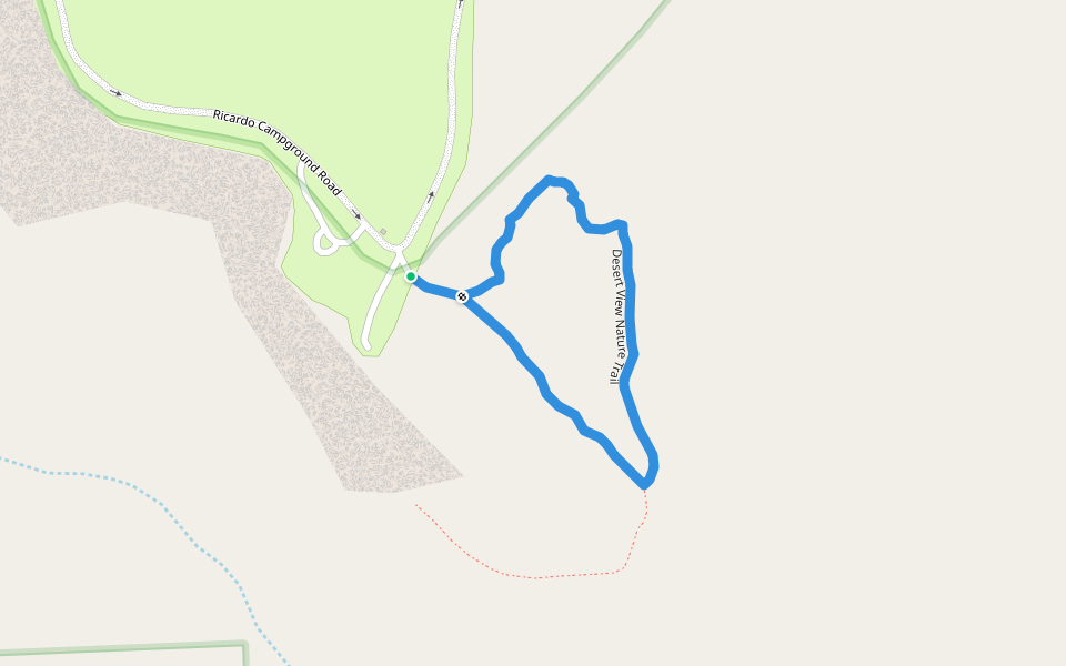Desert View Nature Trail walking route map in Cantil
