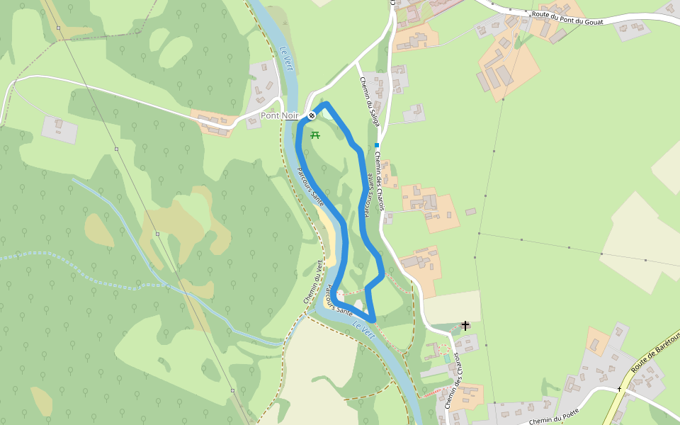 Parcours Santé walking route map in Oloron-Sainte-Marie