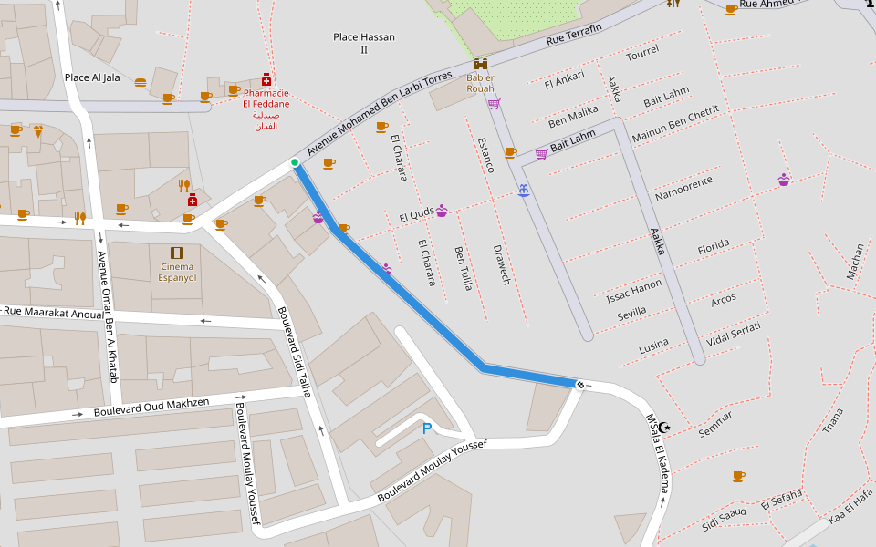 M’Sala El Kadema walking route map in Tétouan