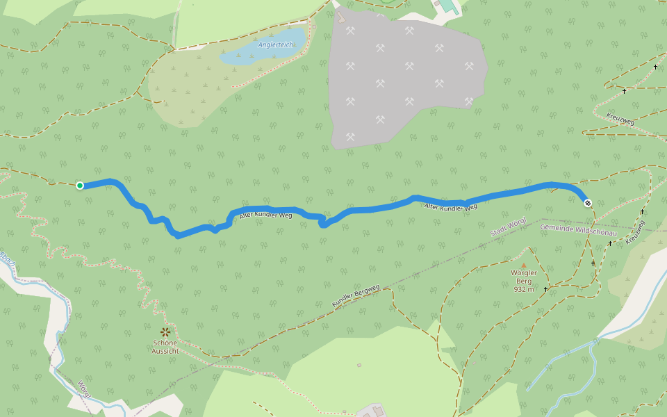 Alter Kundler Weg walking route map in Wörgl