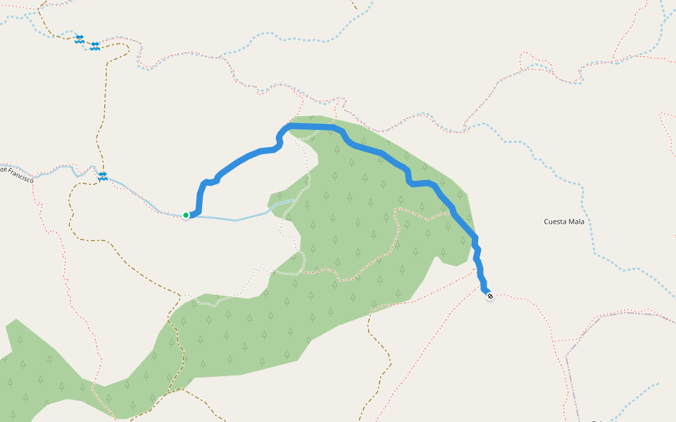Senda de Las Salinas walking route map in Ateca
