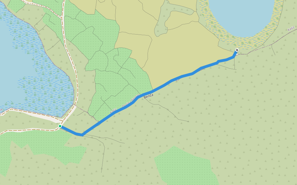 Benča walking route map in Kašić