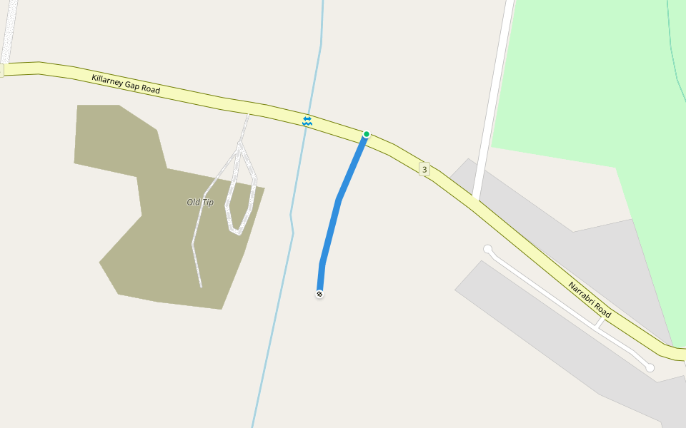 Walking Track - Bingara Common Bird Route No. 2 walking route map in Bingara