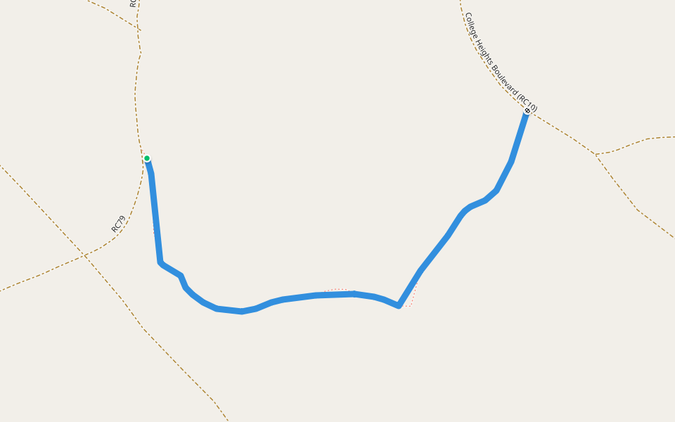 College Heights Boulevard walking route map in Ridgecrest
