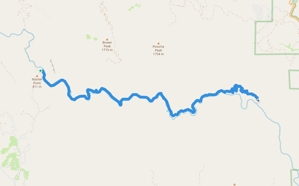 South Fork Merced Trail walking route map in Mariposa